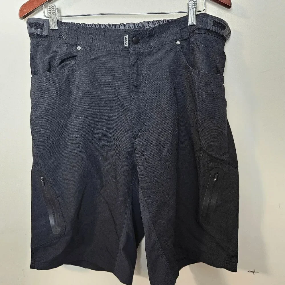 Zoic Utility Cycling Outdoors Hiking Bermuda Shorts Zip Pockets Men's Black Size